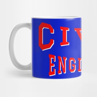 Civil Engineer in Red Color Text Mug